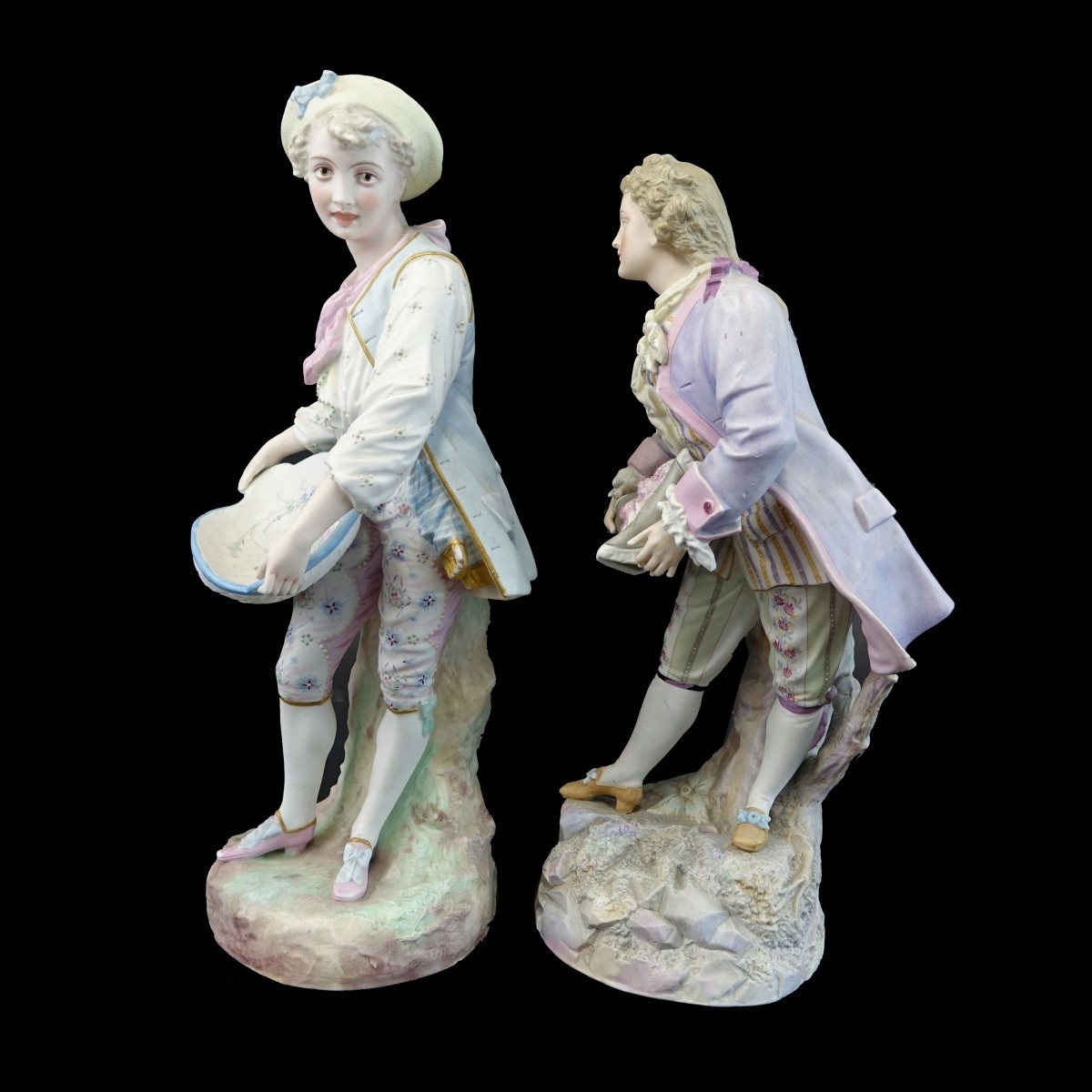 Two Meissen style Bisque Figures