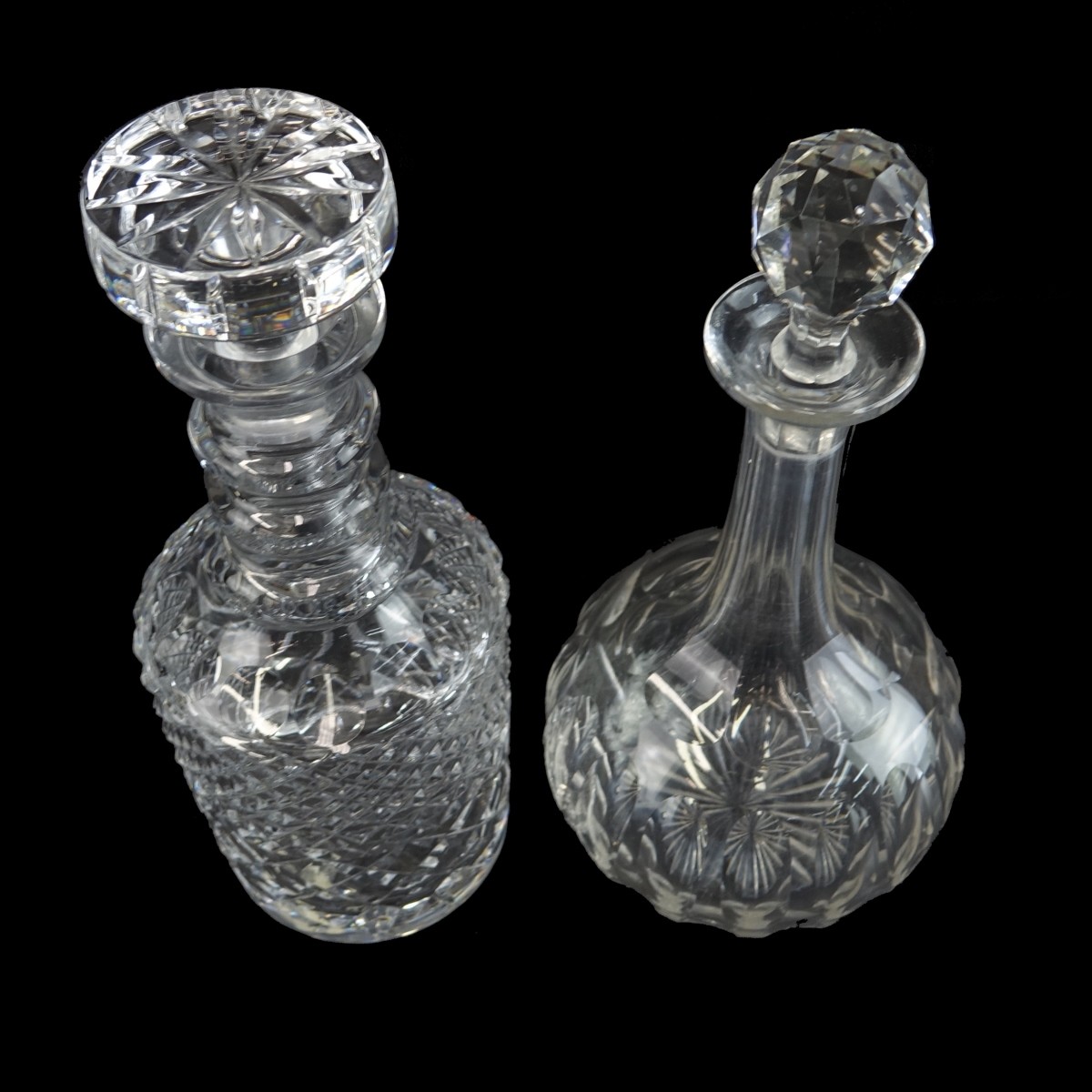 Two (2) Vintage Cut Crystal Decanters