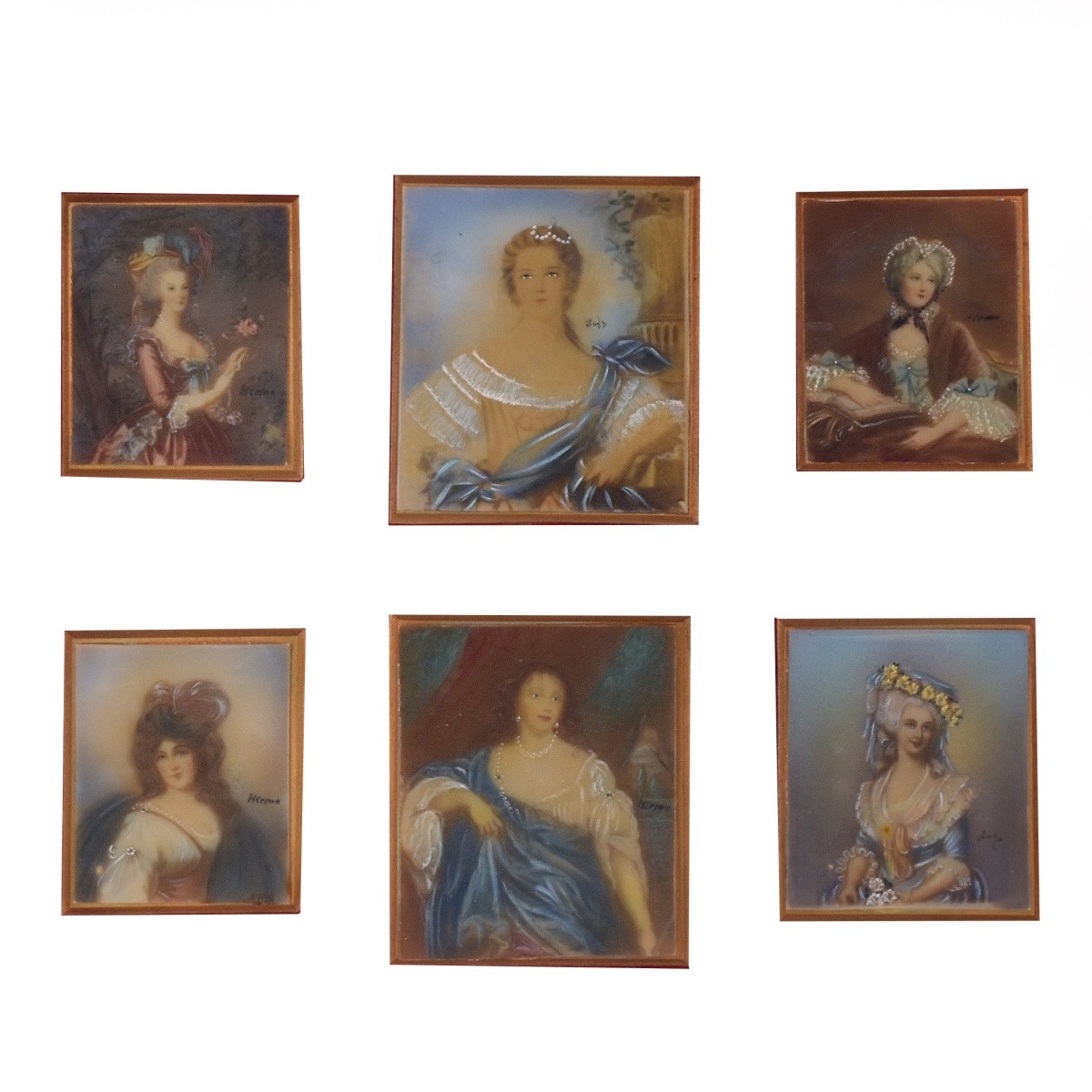 Six Framed Miniature Portraits