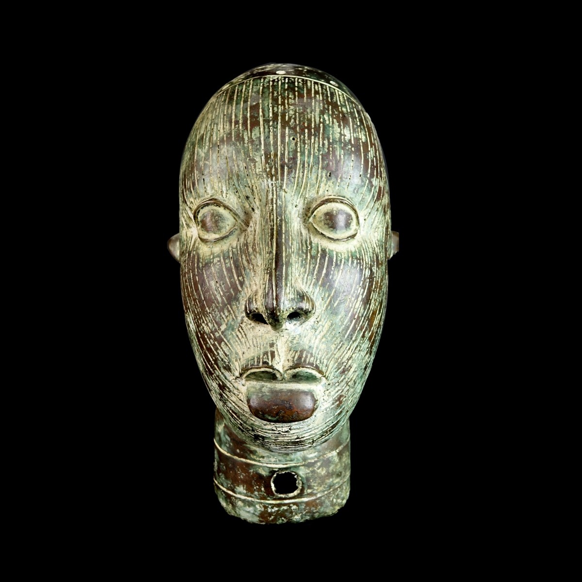 African Bronze Bust Sculpture