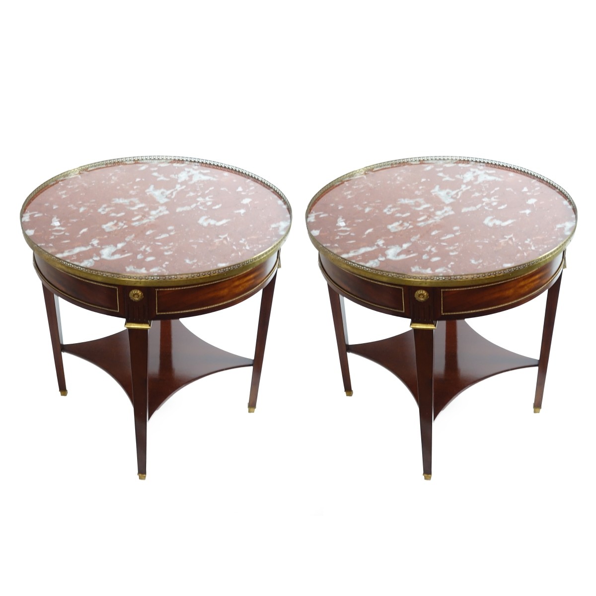 Pair of Louis XVI Style Round Side Tables