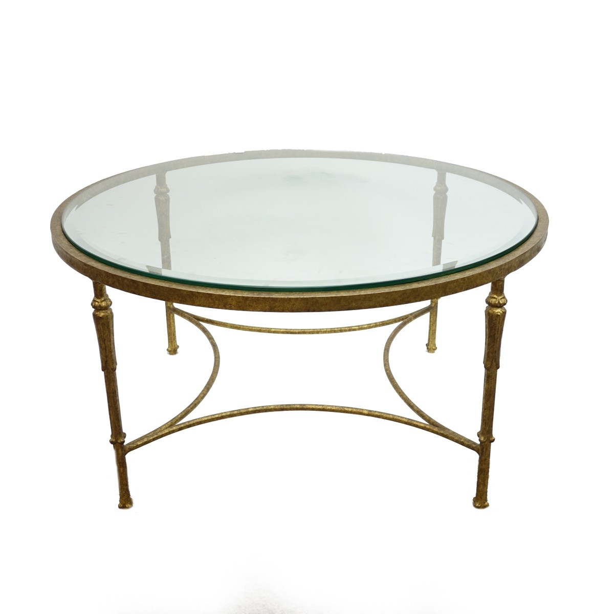 20th C. Gilt Iron Round Coffee Table