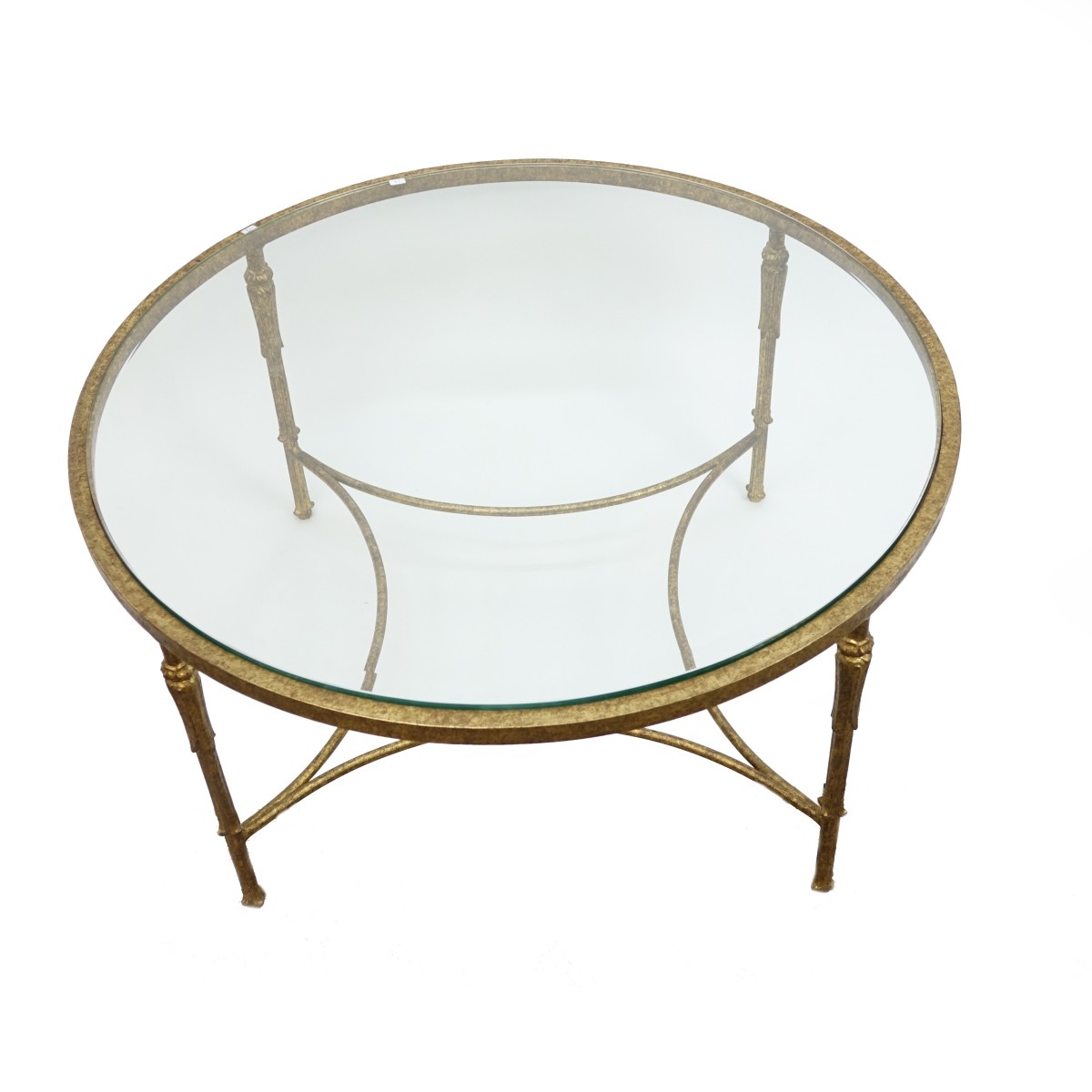 20th C. Gilt Iron Round Coffee Table