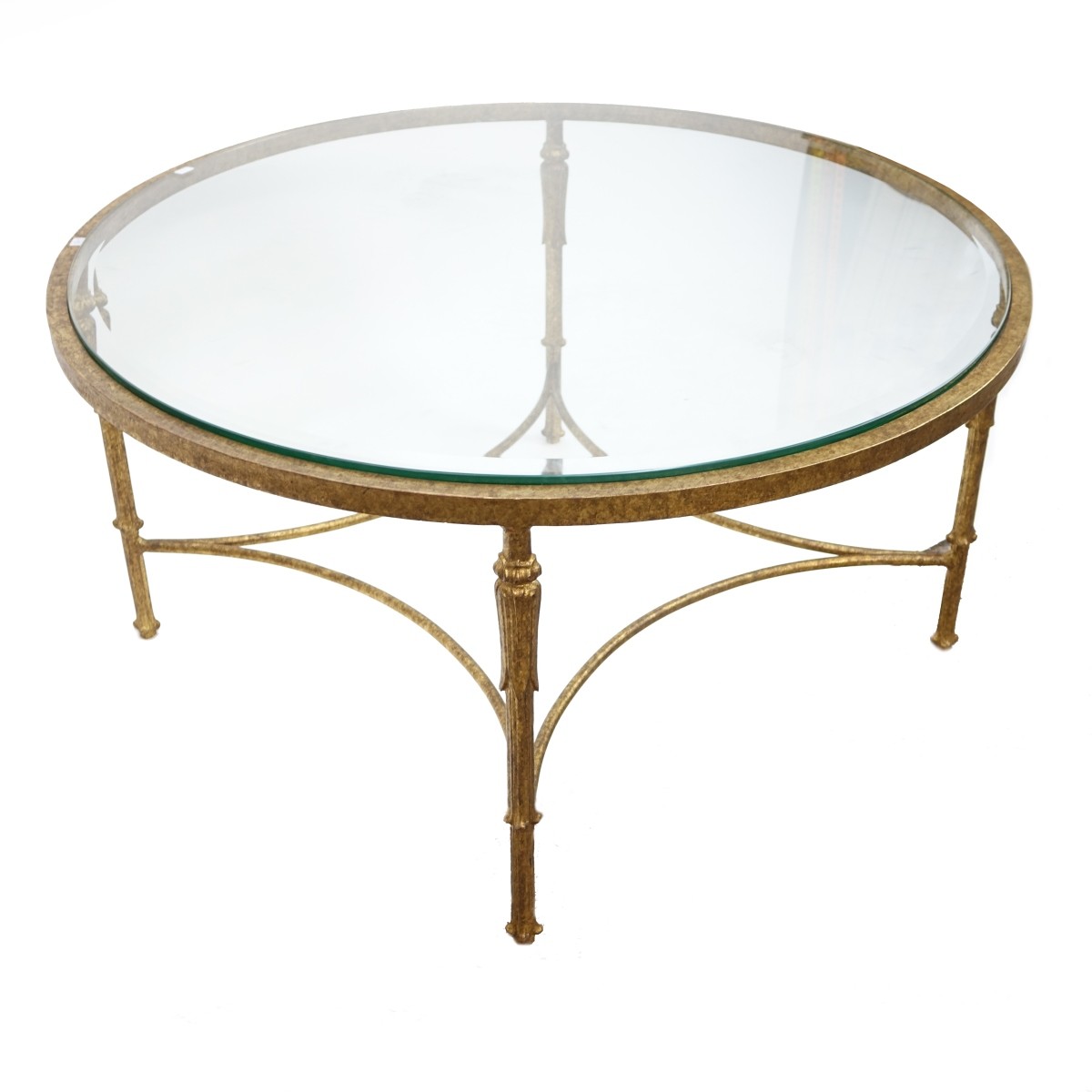 20th C. Gilt Iron Round Coffee Table