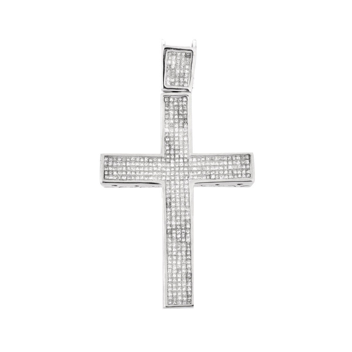 Large Diamond and 14K Cross Pendant