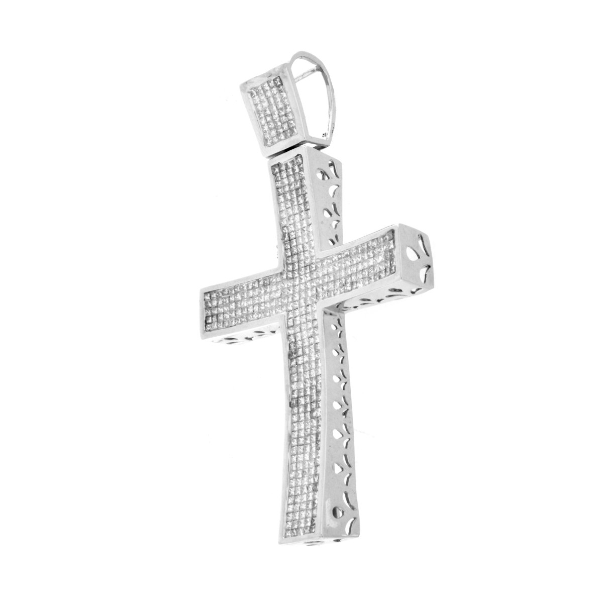 Large Diamond and 14K Cross Pendant