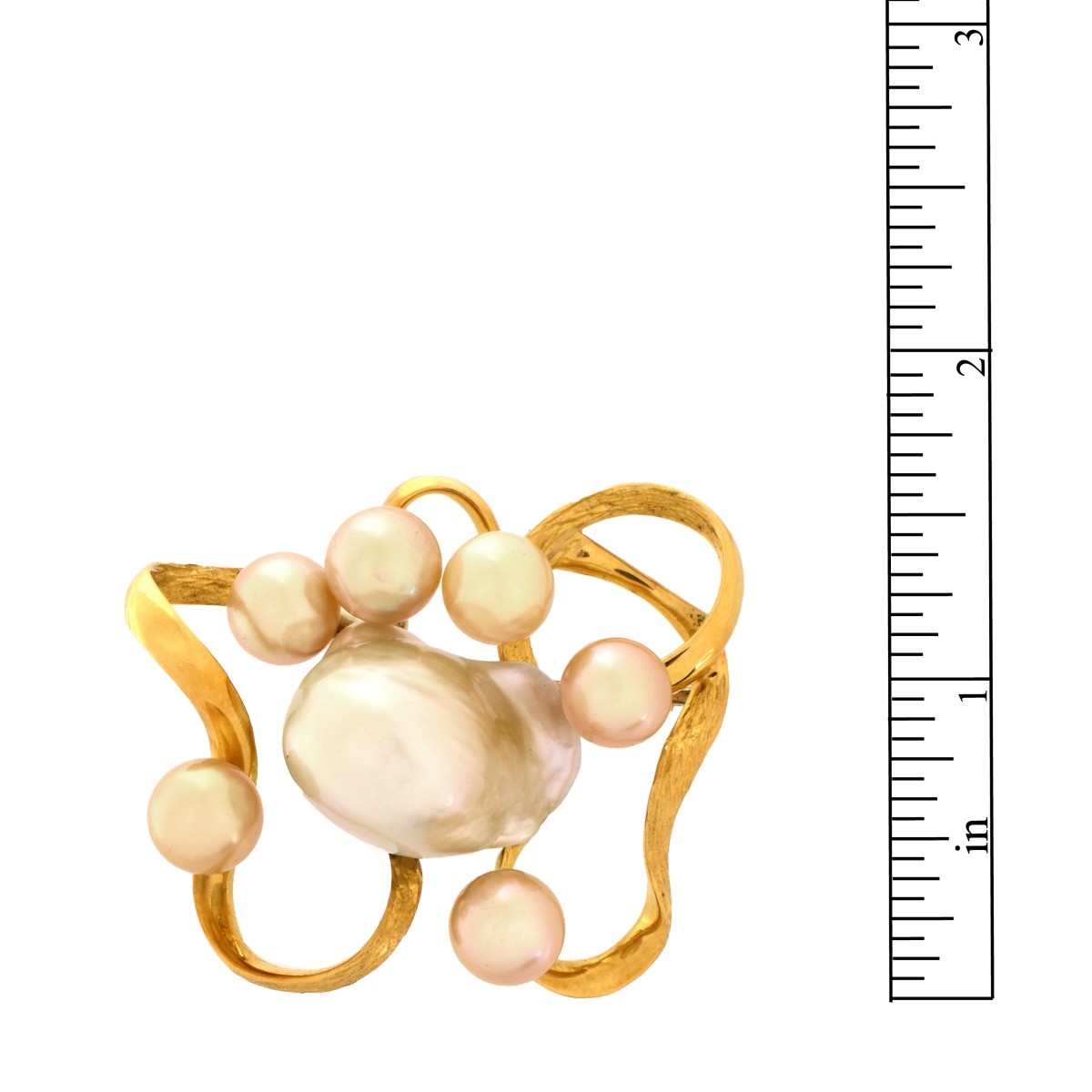 Pearl and 18K Brooch