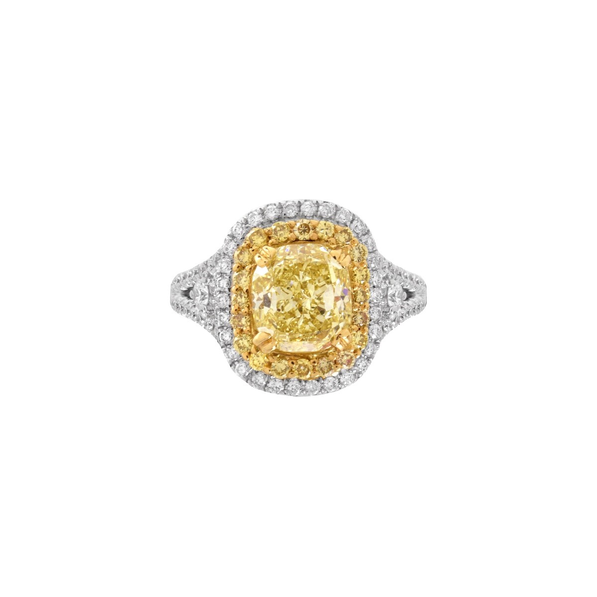 GIA Fancy Light Yellow Diamond Ring