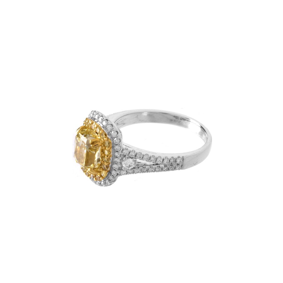 GIA Fancy Light Yellow Diamond Ring