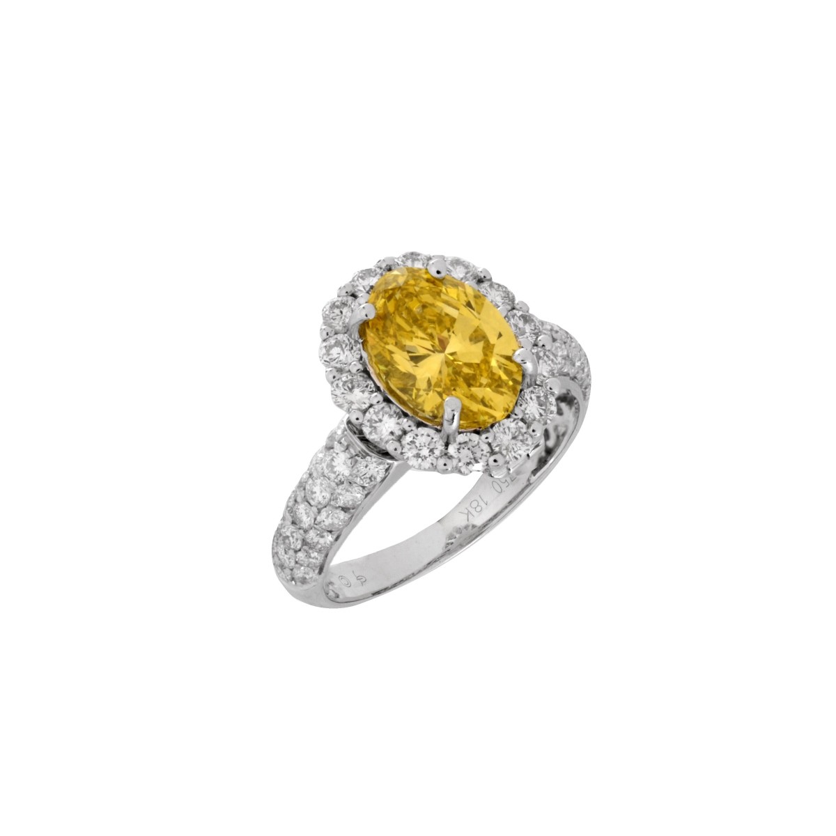Canary Yellow Diamond and 18K Ring