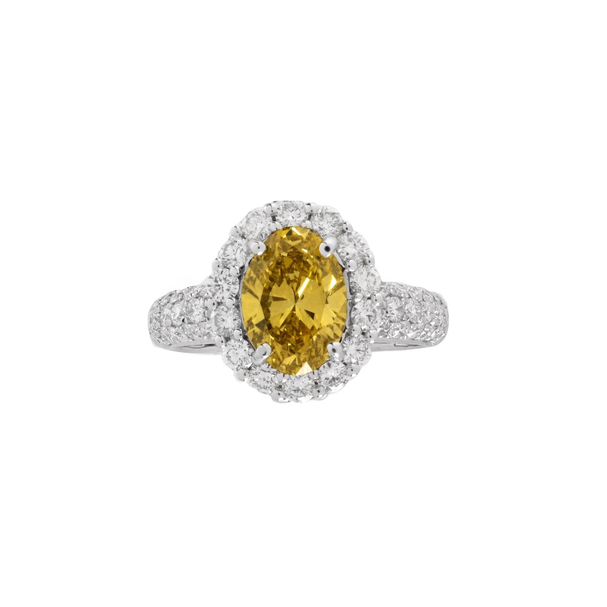 Canary Yellow Diamond and 18K Ring