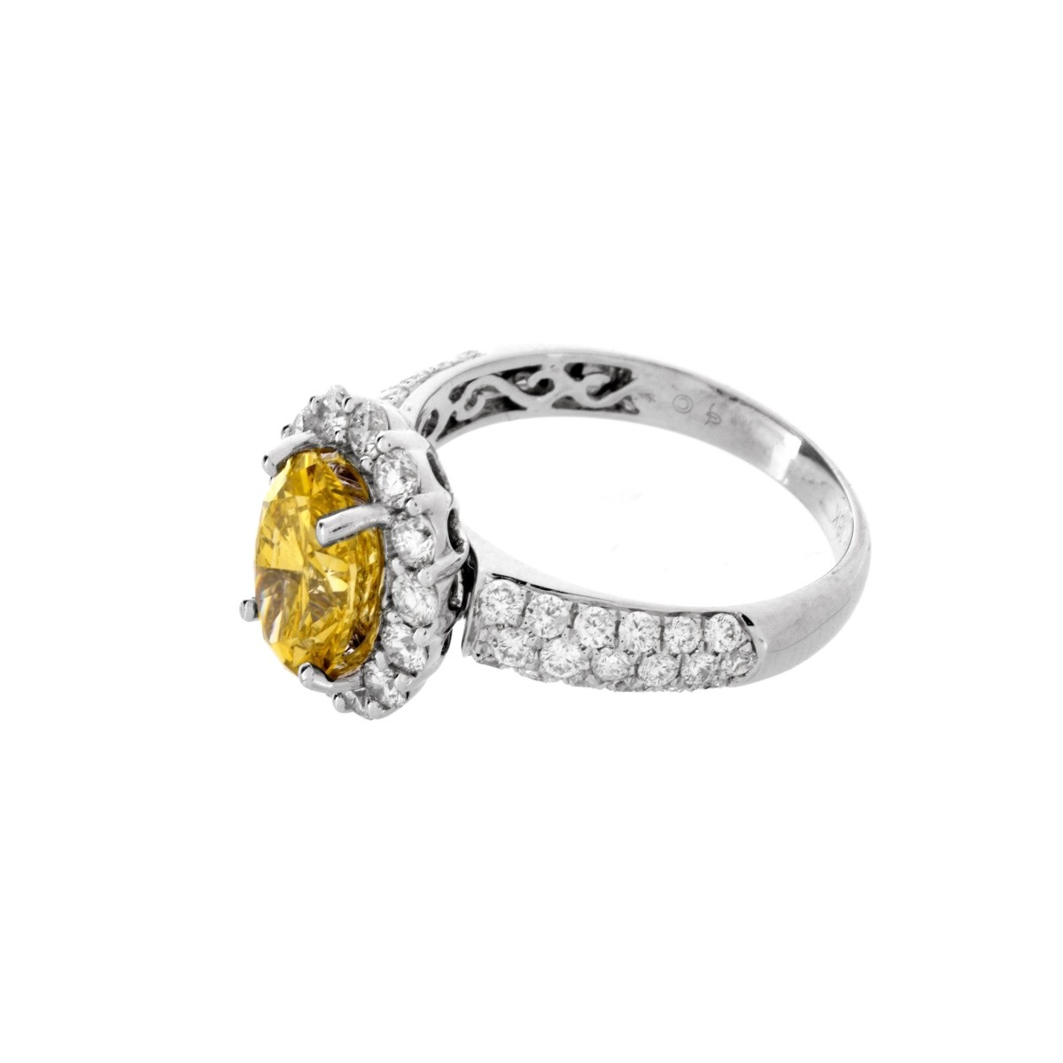 Canary Yellow Diamond and 18K Ring