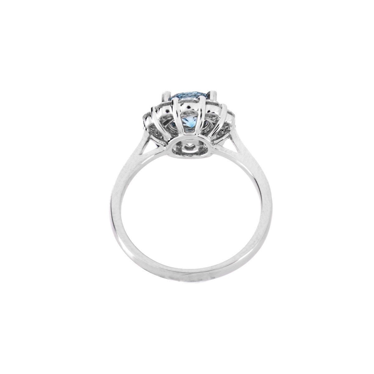 Sky Blue Diamond and 18K Ring