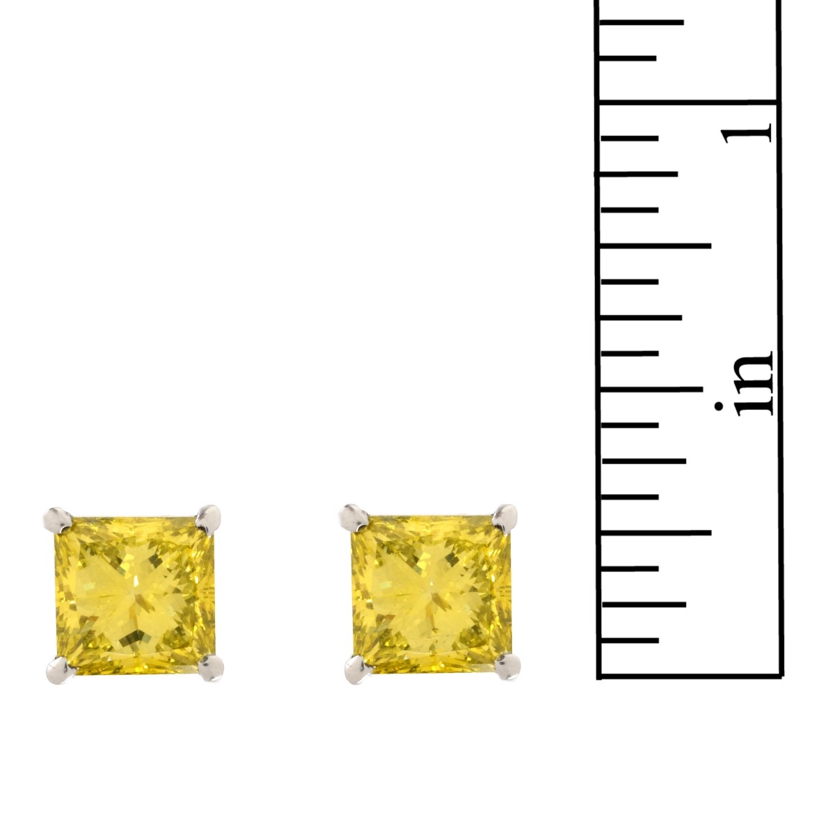 GIA Fancy Vivid Yellow Diamond Ear Studs