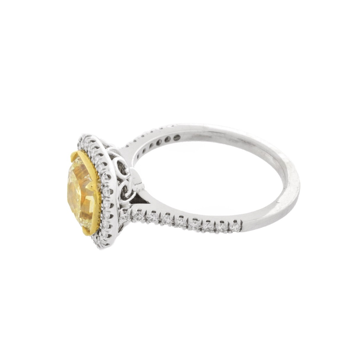 EGL Fancy Yellow Diamond Ring