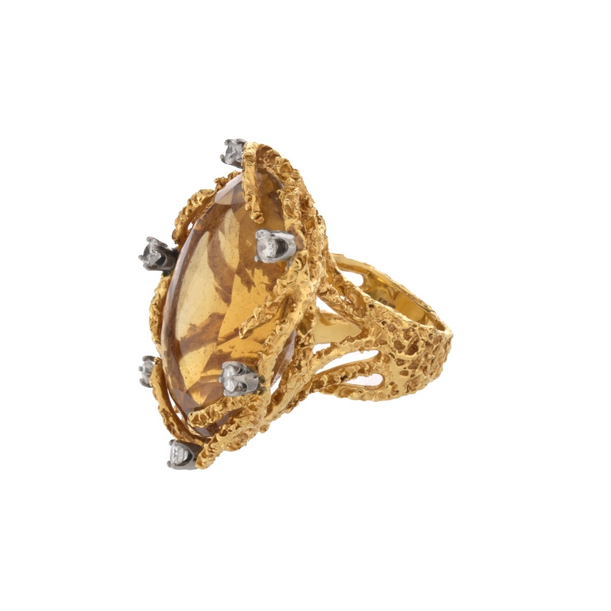 Topaz, Diamond and 18K Ring