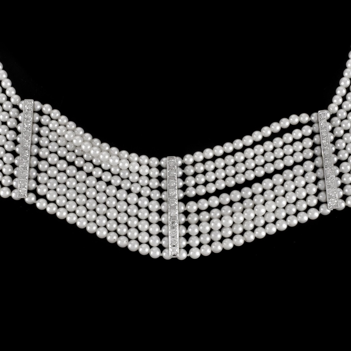 Diamond, Pearl and 18K Necklace