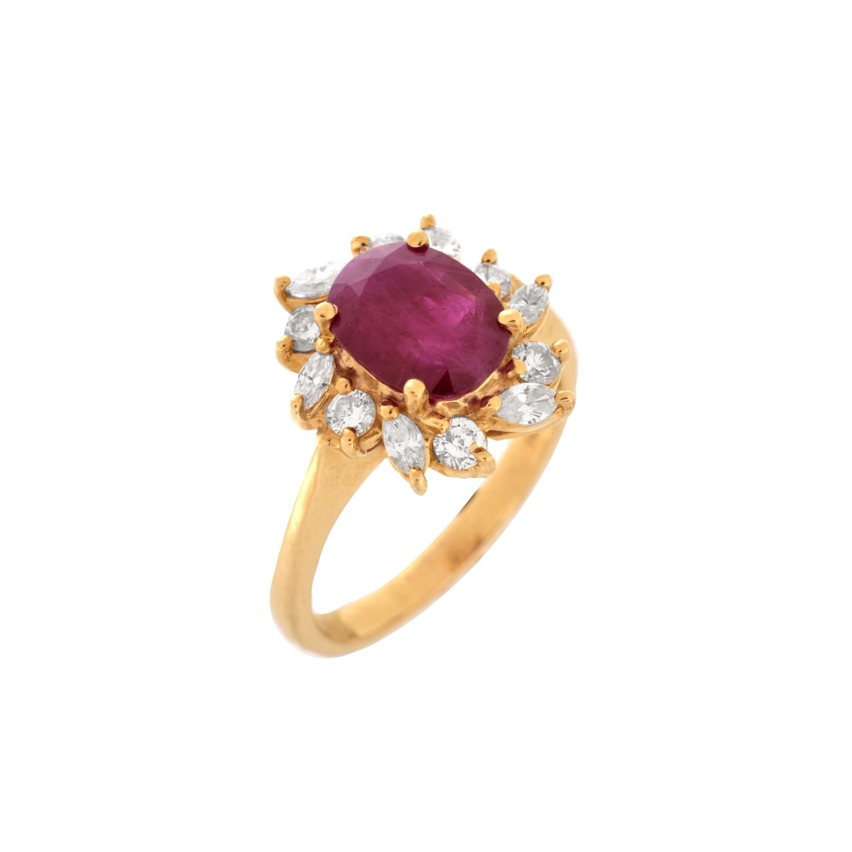 GIA Burma Ruby, Diamond and 14K Ring