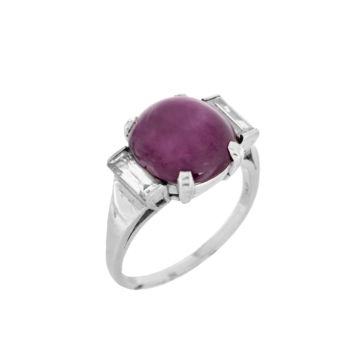 GIA Burma Ruby, Diamond and Platinum Ring