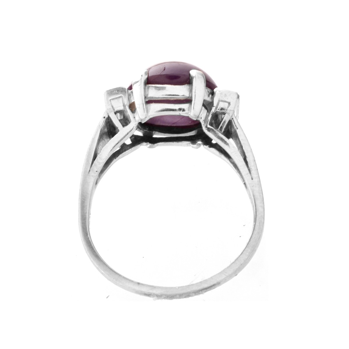 GIA Burma Ruby, Diamond and Platinum Ring