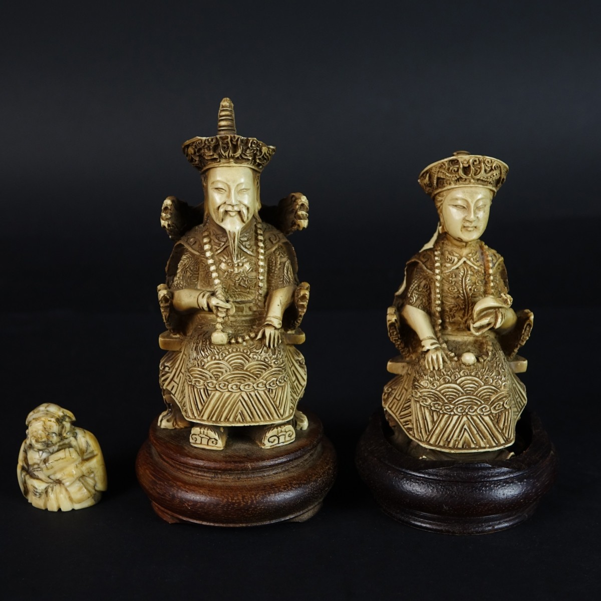 Three (3) Oriental Carved Figurines