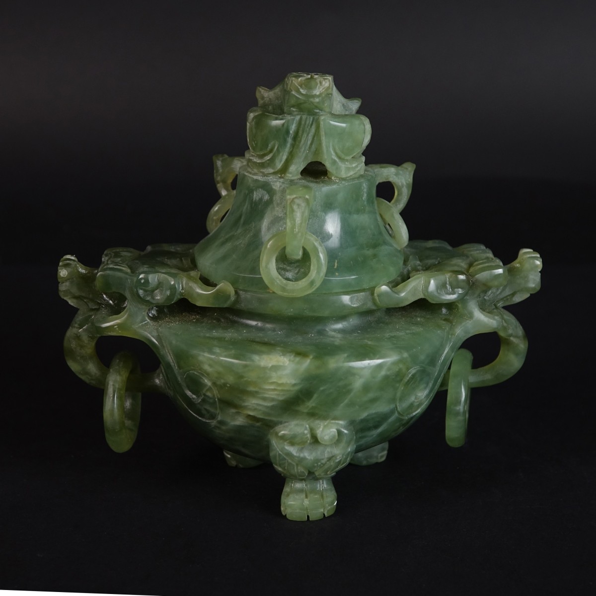 Chinese Serpentine Jade Incense Burner