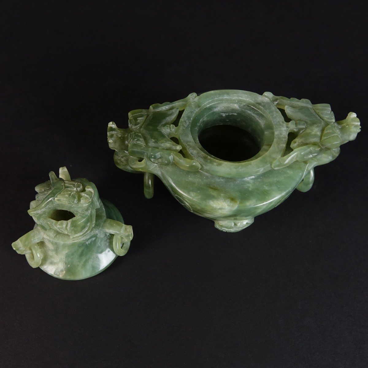 Chinese Serpentine Jade Incense Burner