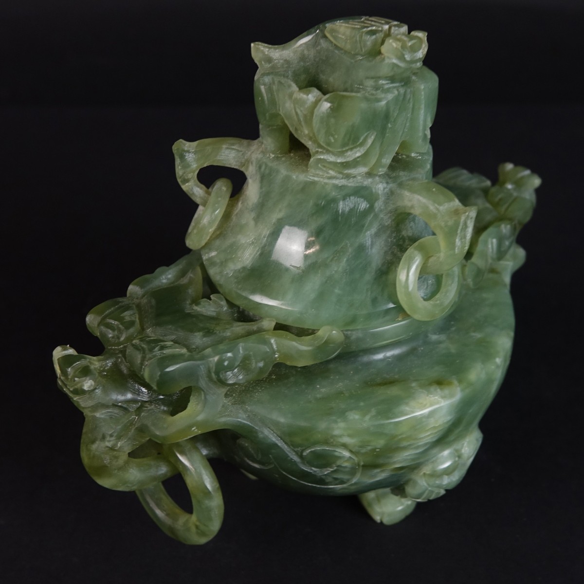 Chinese Serpentine Jade Incense Burner