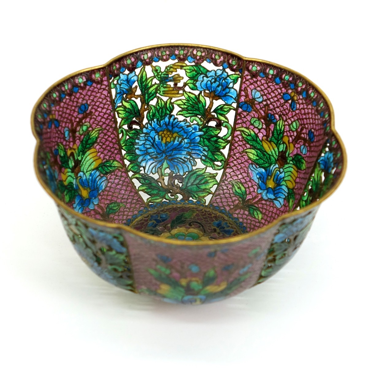 Antique Chinese Plique a Jour Bowl