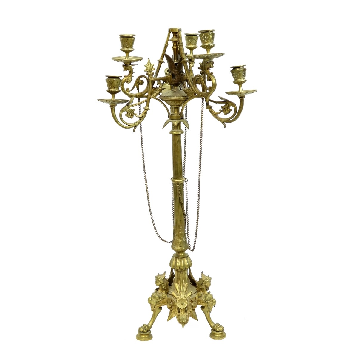 19/20th C. Empire Style Bronze Candleabra