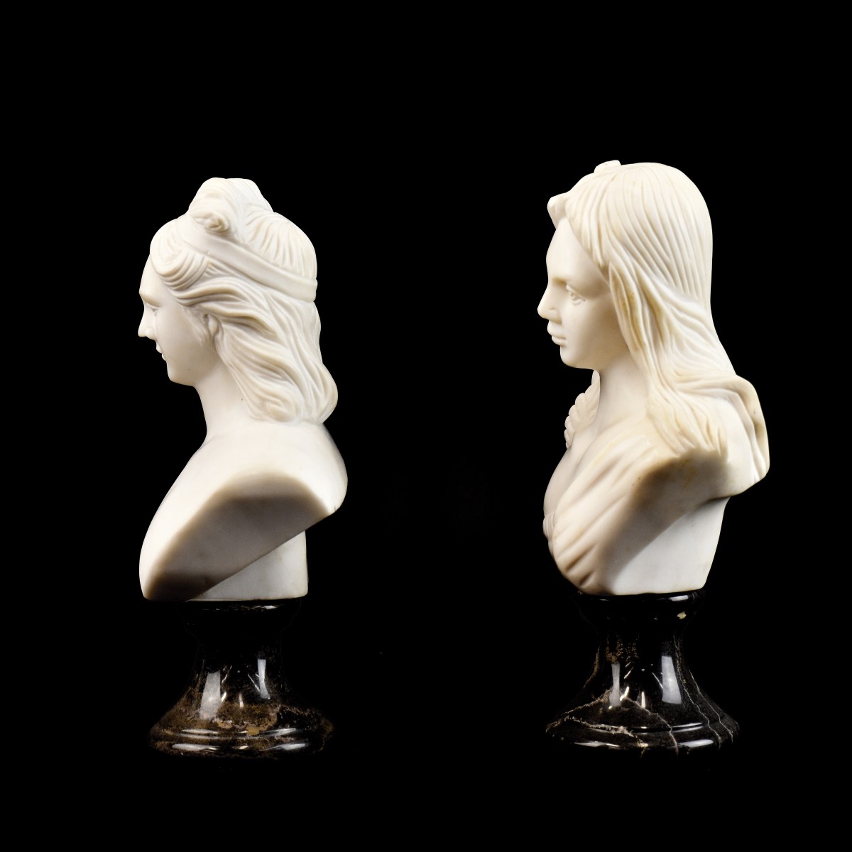 Pair of Neoclassical Style Marble Sculptures