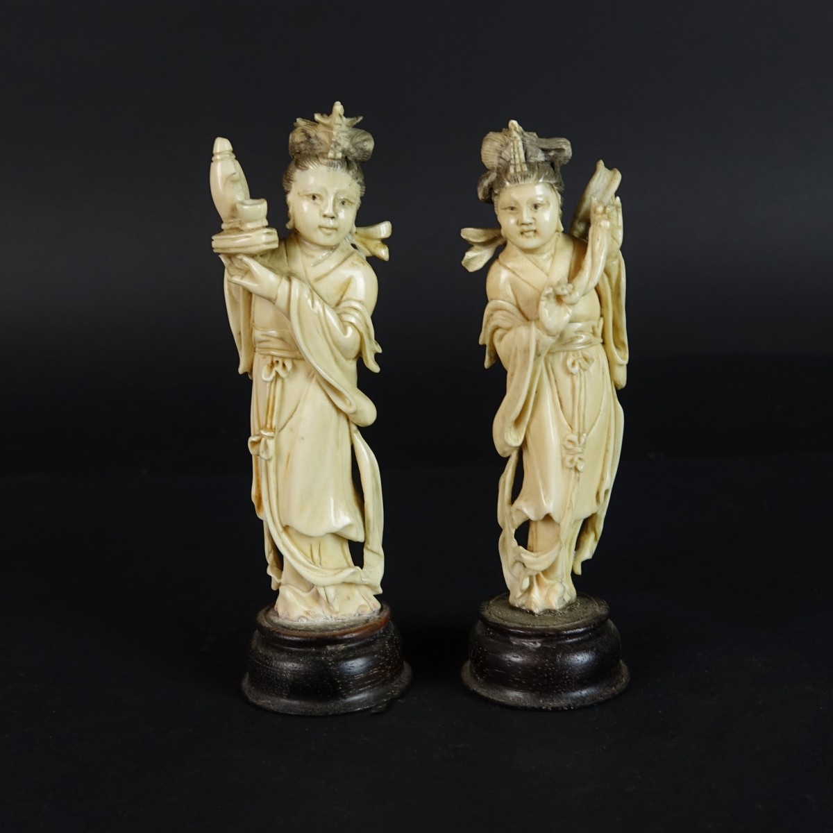 Pair of Chinese Carved Figurines