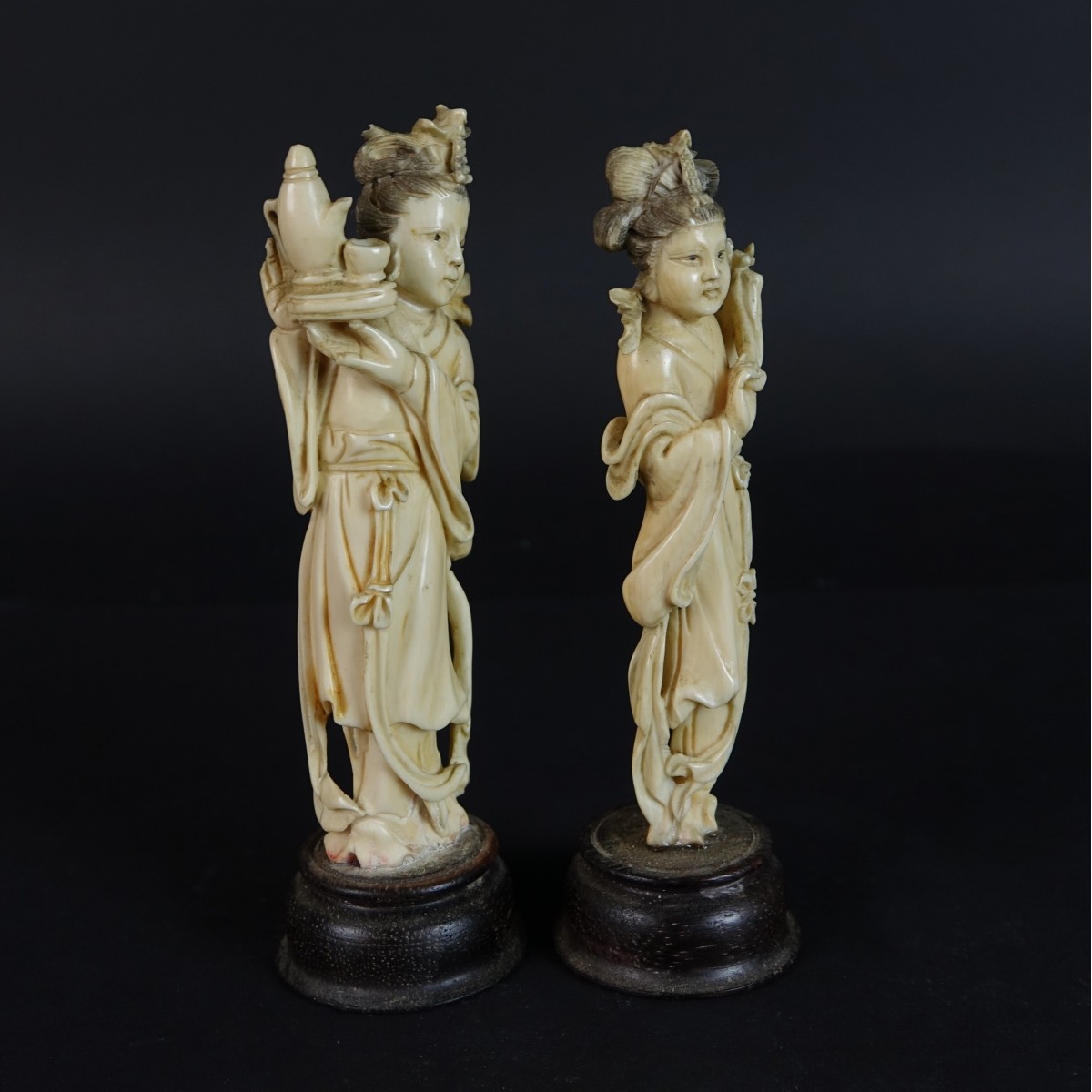 Pair of Chinese Carved Figurines