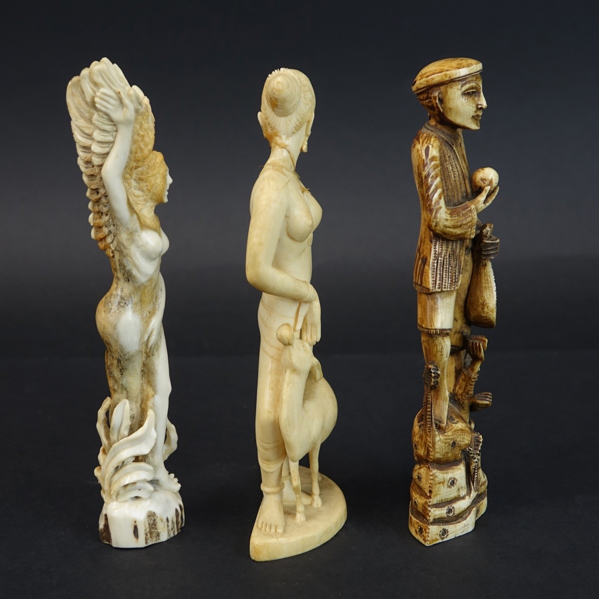 Three (3) Vintage Carved Figurines