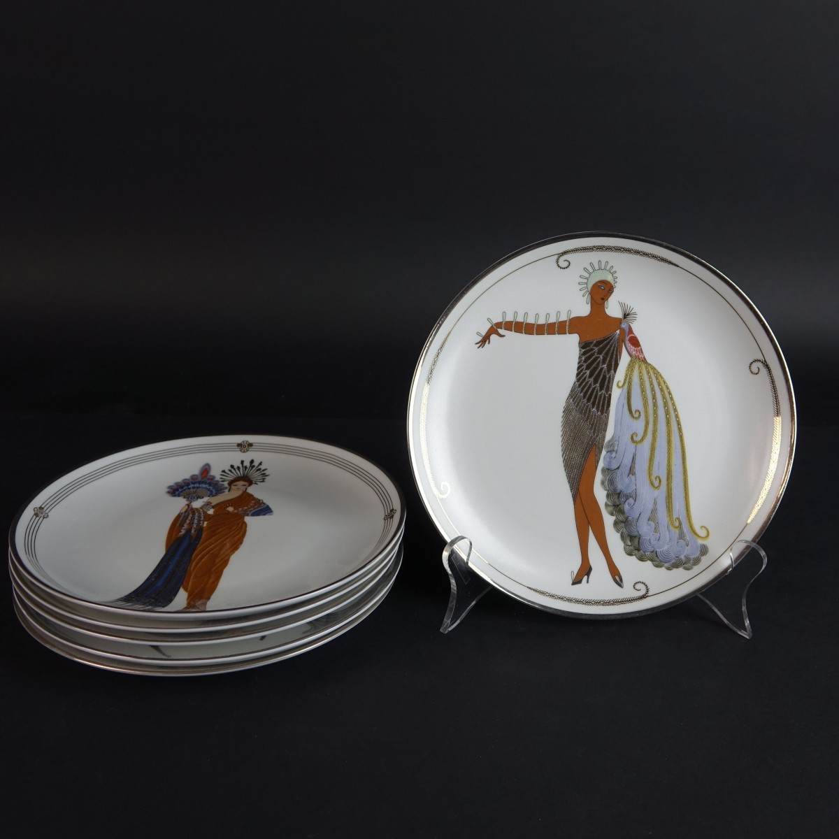 Six (6) Limited Edition House of Erte Plates