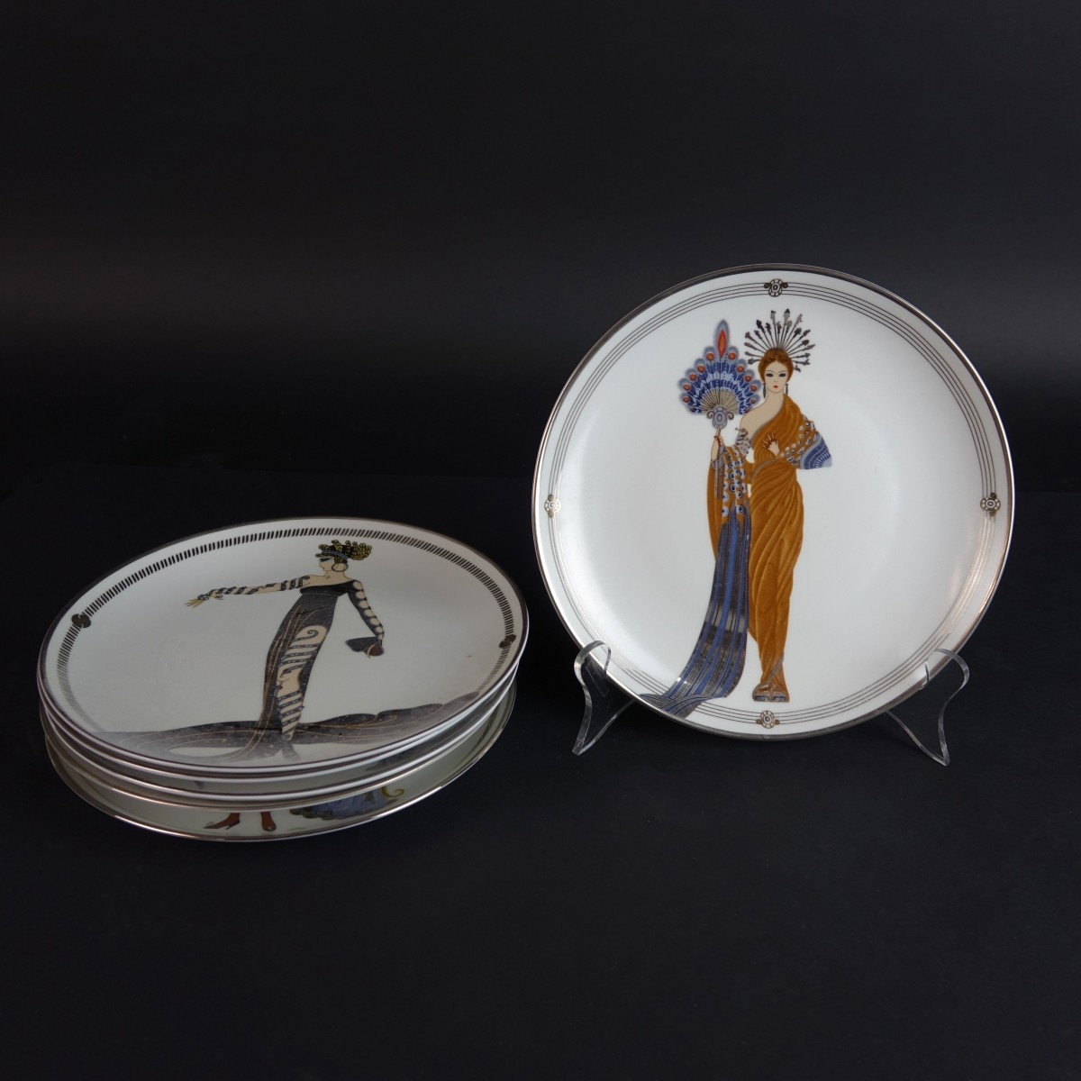 Six (6) Limited Edition House of Erte Plates