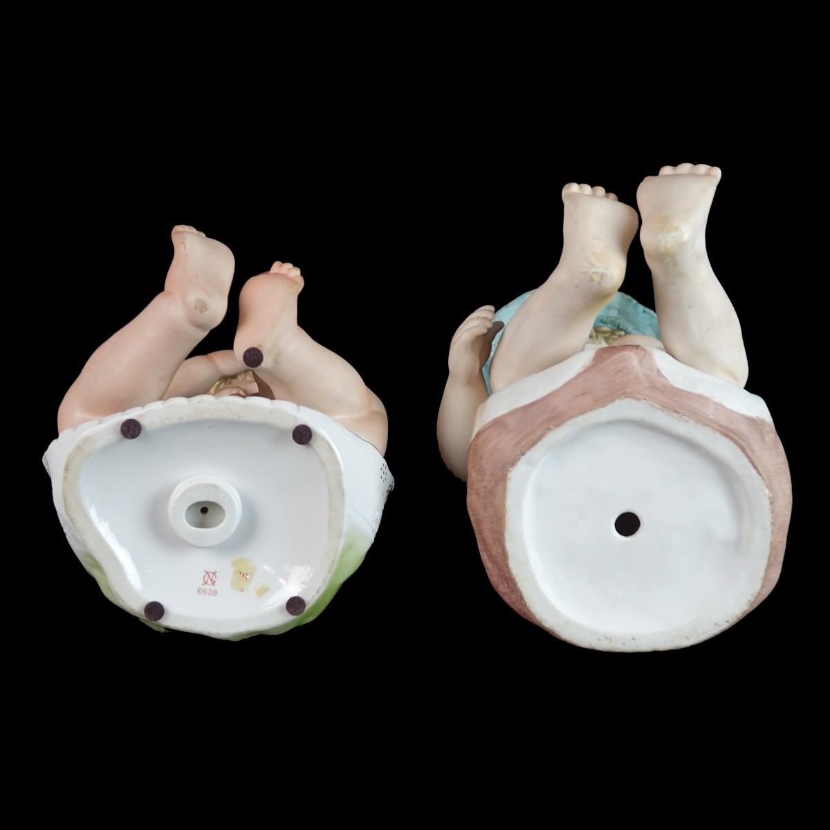 Two (2) Bisque Porcelain Seated Babies