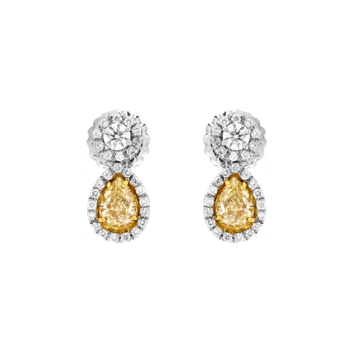 EGL Fancy Light Yellow Diamond Earrings