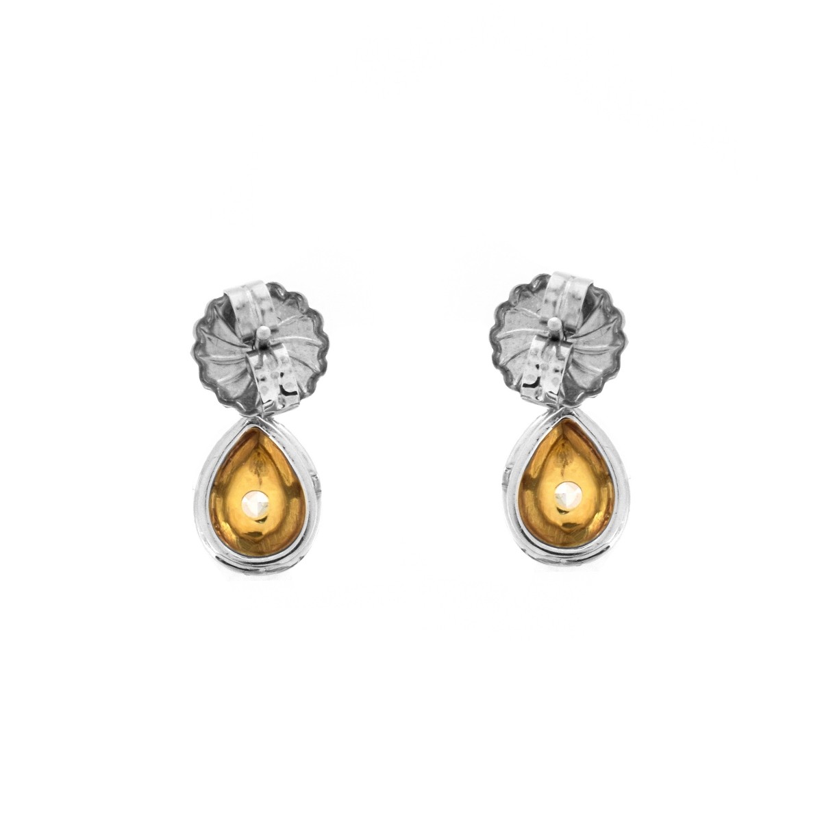 EGL Fancy Light Yellow Diamond Earrings