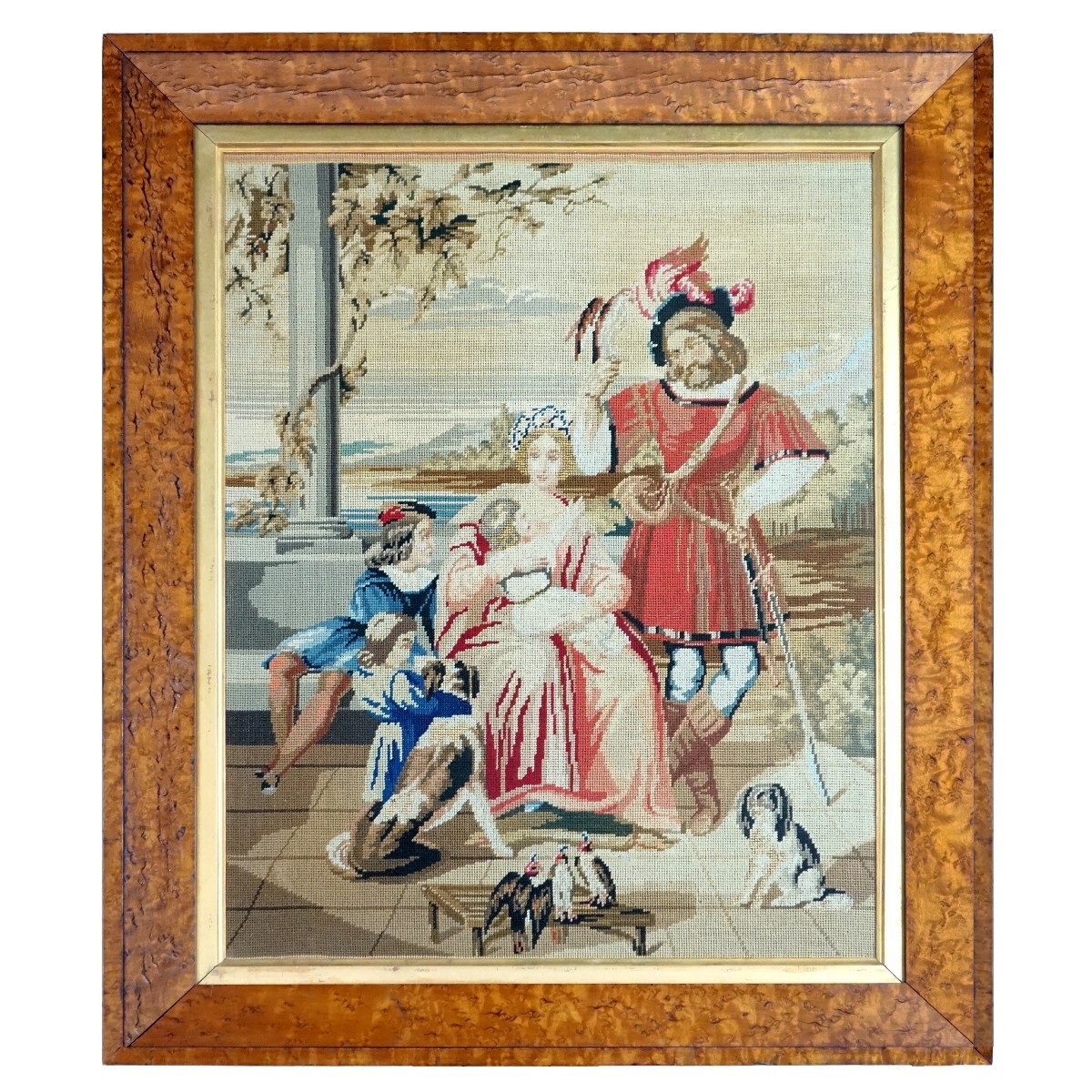 Antique French Needlepoint Panel