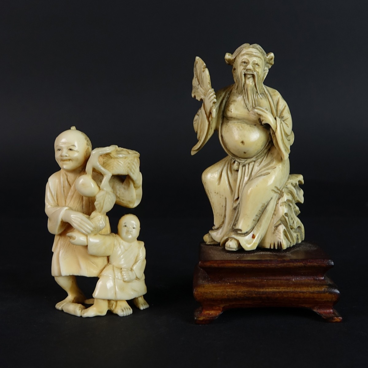 Two (2) Oriental Carved Figurines