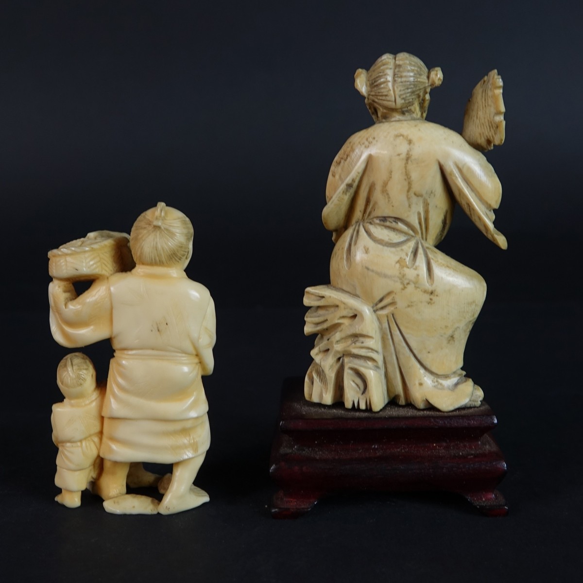 Two (2) Oriental Carved Figurines