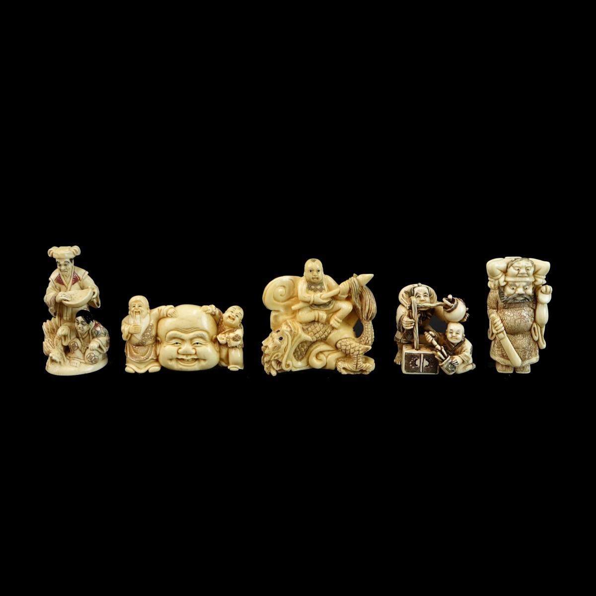 Five (5) Antique Japanese Carved Netsukes