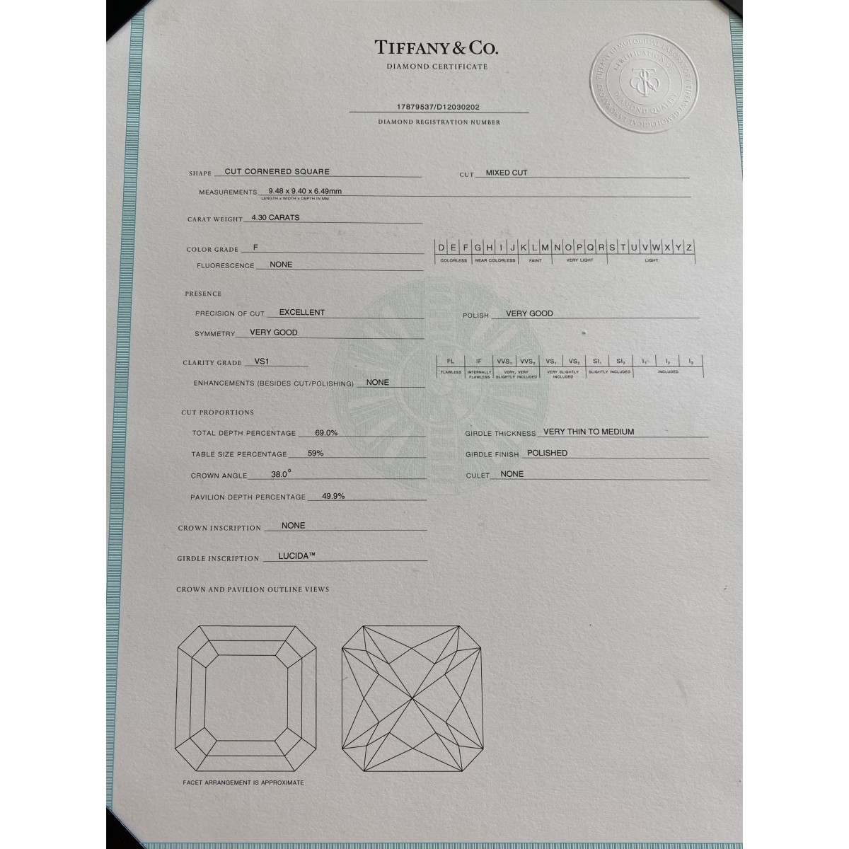 Important Tiffany & Co Diamond and Platinum Ring