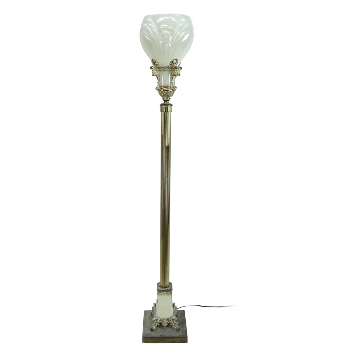 Hollywood Regency Style Brass Floor Lamp