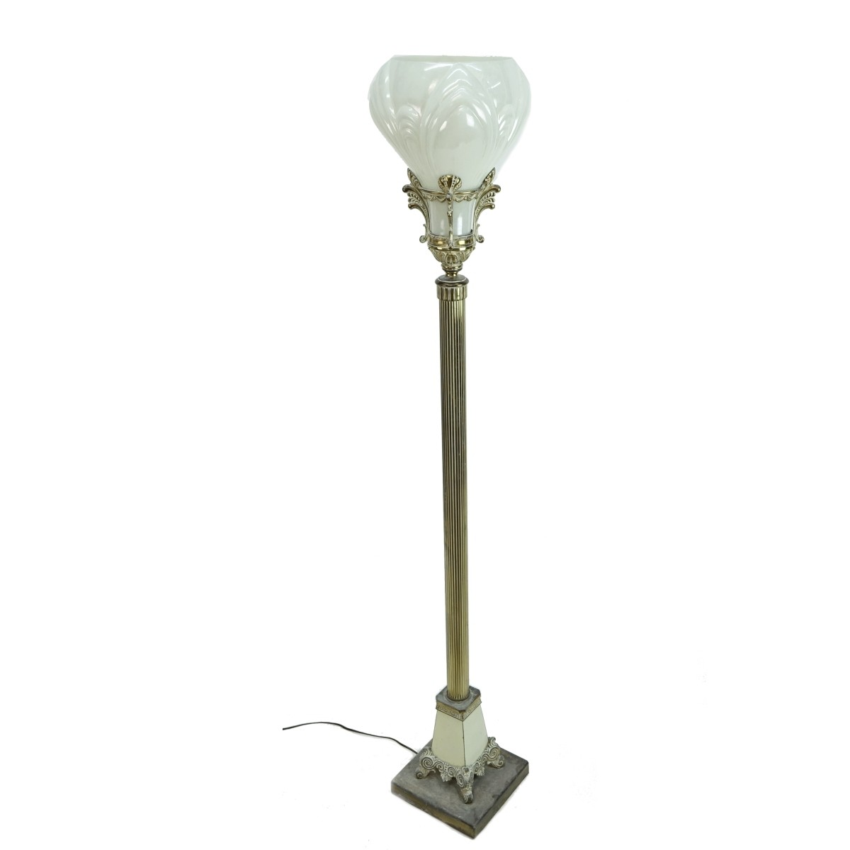 Hollywood Regency Style Brass Floor Lamp