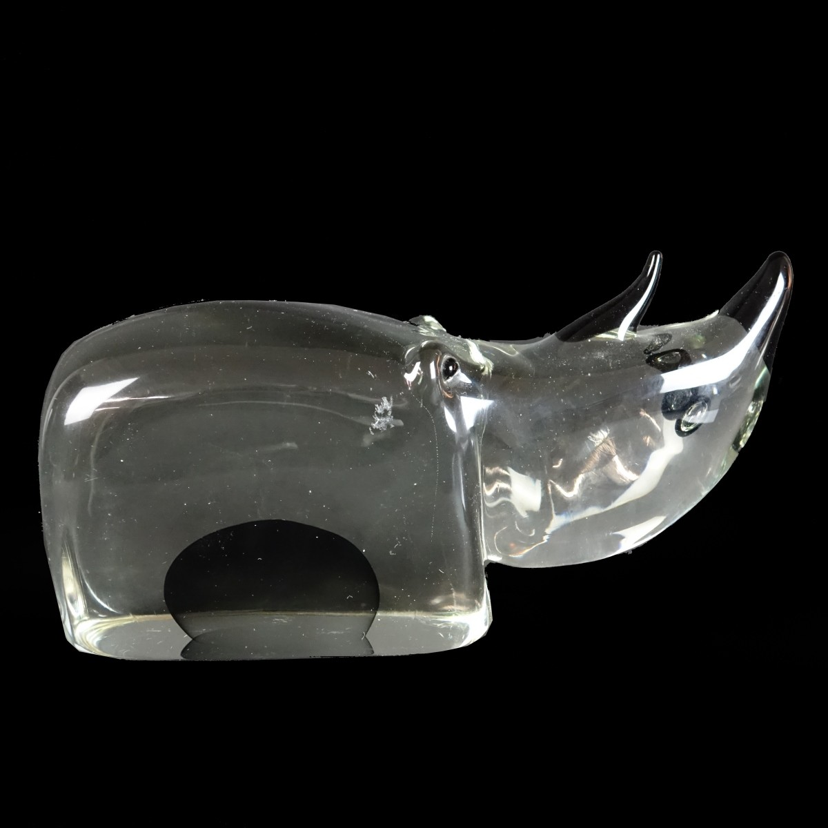 Murano Art Glass Rhino Sculpture