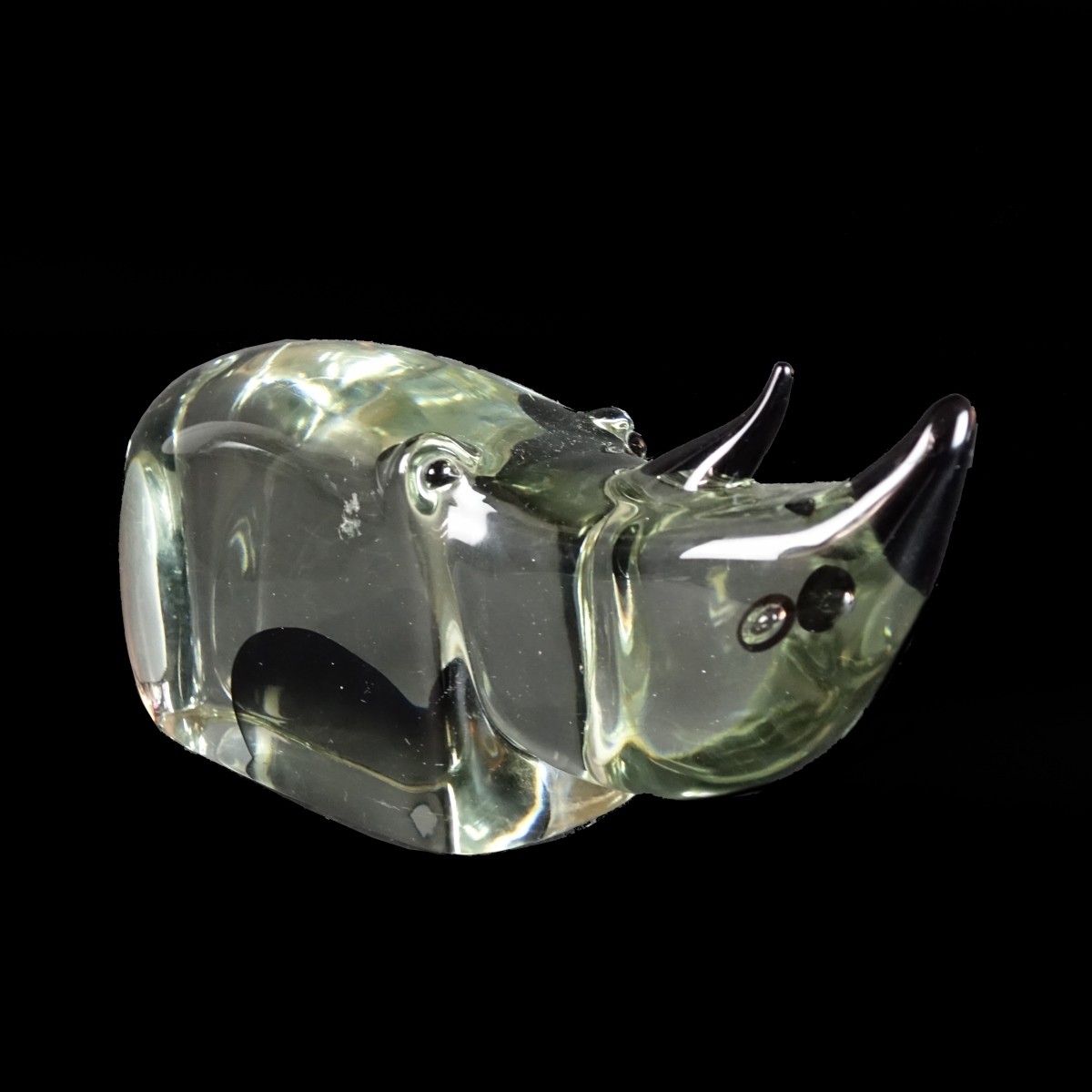 Murano Art Glass Rhino Sculpture