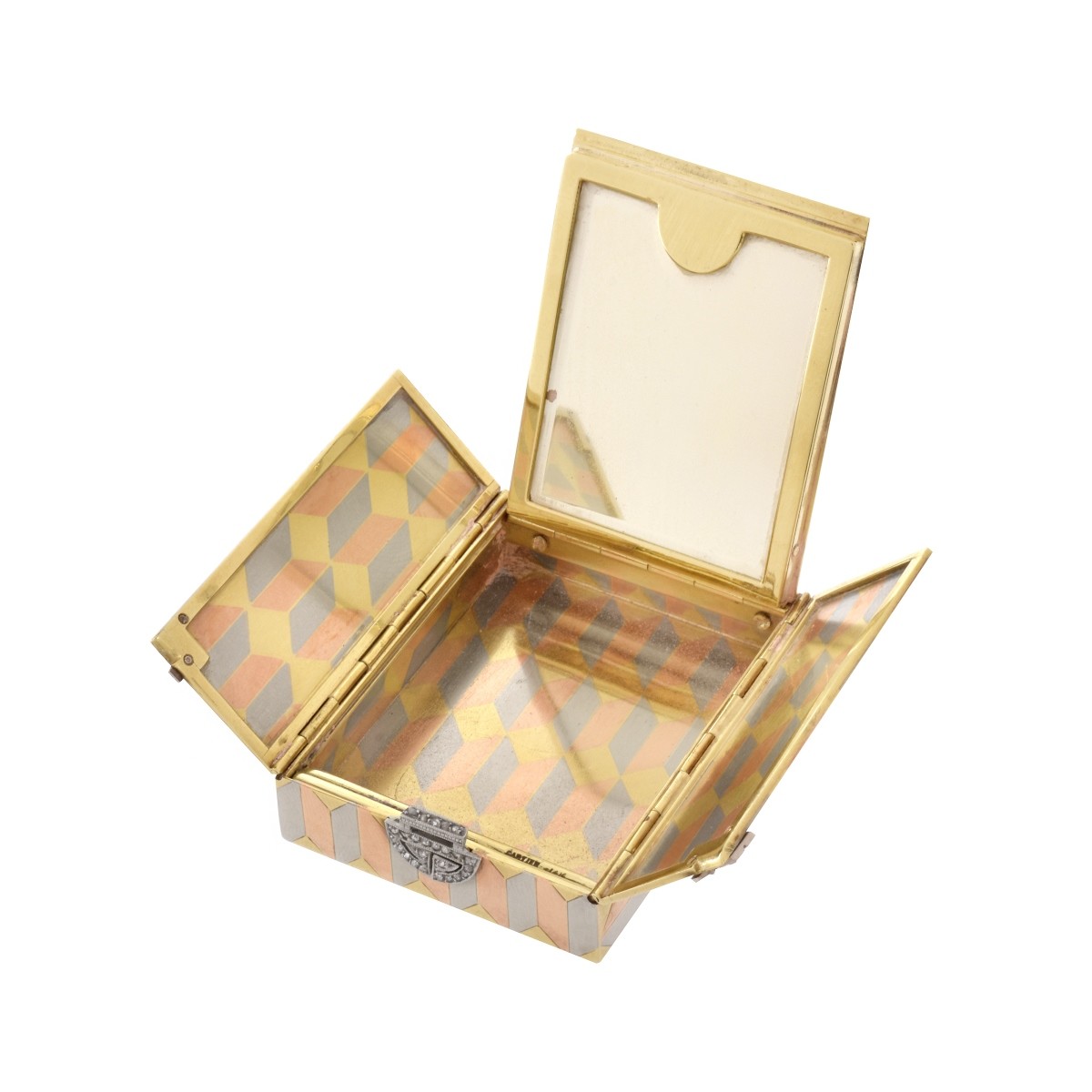 Vintage Cartier Tri-color 14K Compact