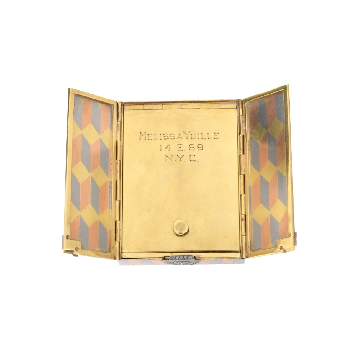 Vintage Cartier Tri-color 14K Compact